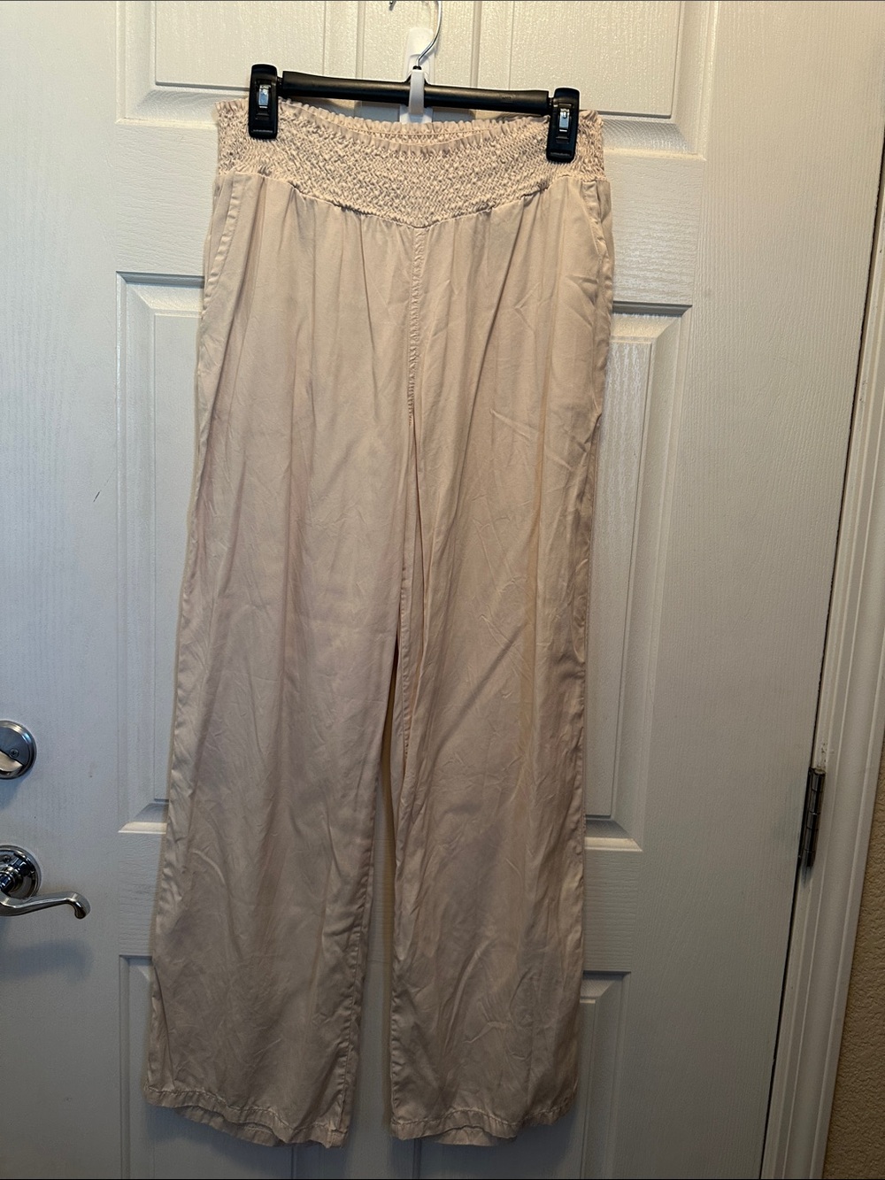 Calvin Klein Wide Leg Pants in Light Beige